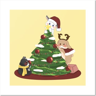 Christmas Tree decoration with bunny _ Bunniesmee Christmas Edition Posters and Art